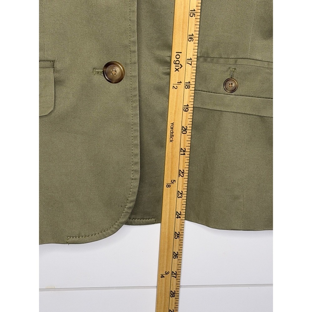 Tommy Hilfiger Womens Olive Green 3-Button Blazer Jacket Size 8 Pinstripe Lining - Picture 4 of 5